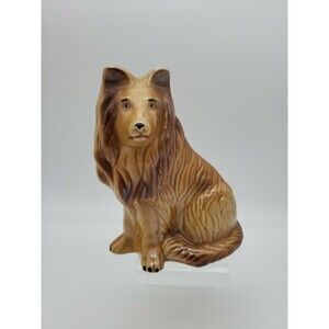 Vintage Collie Dog Lassie Figure Brazil Figurine Sitting Dog